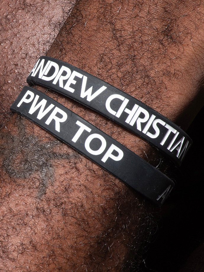 Andrew Christian - PWR TOP - Bracciale con scritta fluo