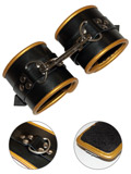 Golden Padded Leather Restraint Cuffs